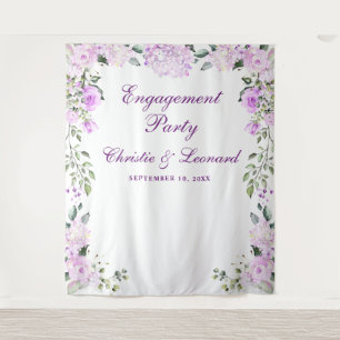 Elegant Purple Flowers Engagement Party  Tapestry