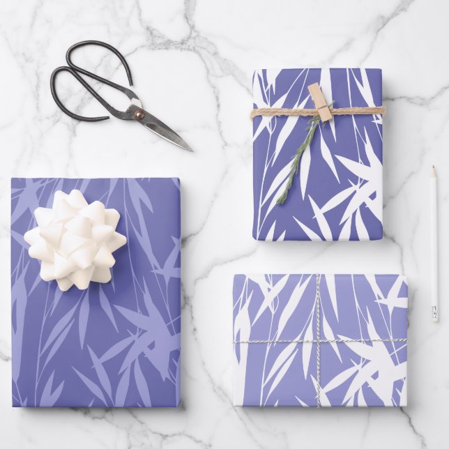 Elegant Purple Foliage Leaves Wrapping Paper Sheet (Front)