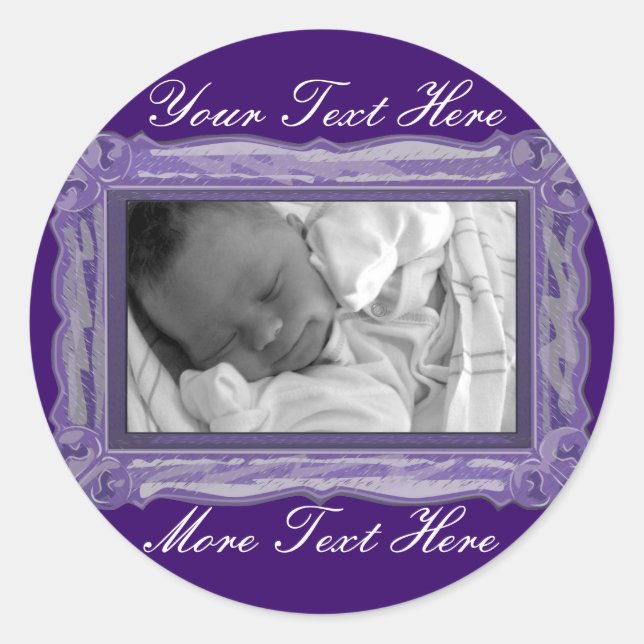 Elegant Purple Frame Stickers (Front)