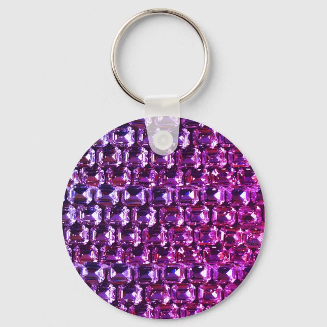 Elegant purple gemstones diamonds keychain (Front)