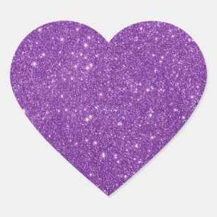 Elegant Purple Glitter Luxury Girly Heart Sticker