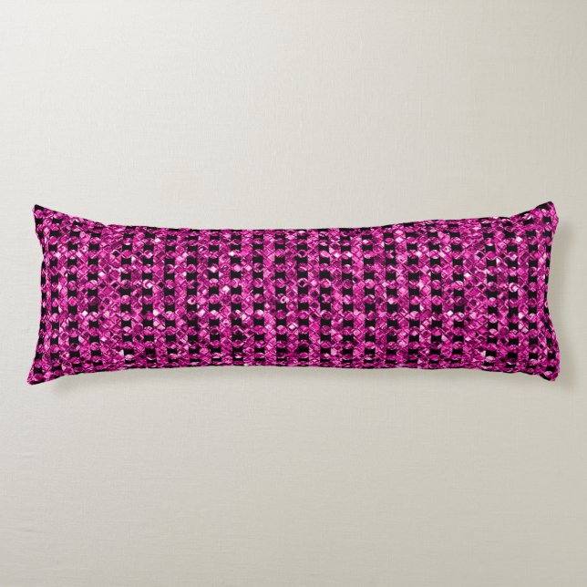 Elegant Purple Glitter Sparkle Glam Bedding Body Pillow (Front)