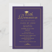 Elegant Purple Gold 45th Class Reunion