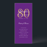 Elegant Purple Gold 80th Birthday Program   Menu<br><div class="desc">Elegant "Birthday Party Program" design with a sophisticated script typography w/ custom text.</div>