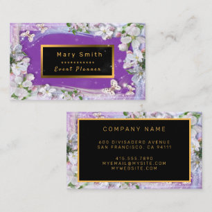 Elegant Purple Gold Add Your Text Business Card