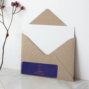 Elegant Purple & Gold Agate Mariage Adresse de ret