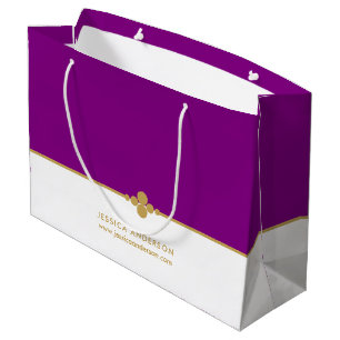 Elegant Purple Gold Custom  Large Gift Bag