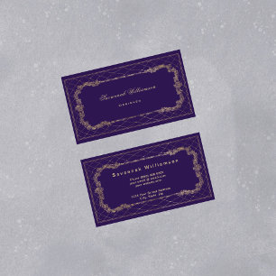 Elegant Purple Gold Customizable Business Card