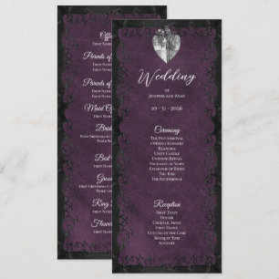 Elegant purple Gothic Wedding Program