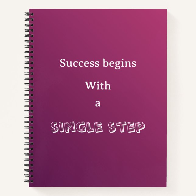 Elegant Purple Gradient Motivational Personalized Notebook (Front)