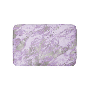 Elegant Purple Grey Abstract Chic Pattern Bath Mat