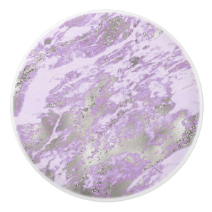 Elegant Purple Grey Abstract Chic Pattern Ceramic Knob