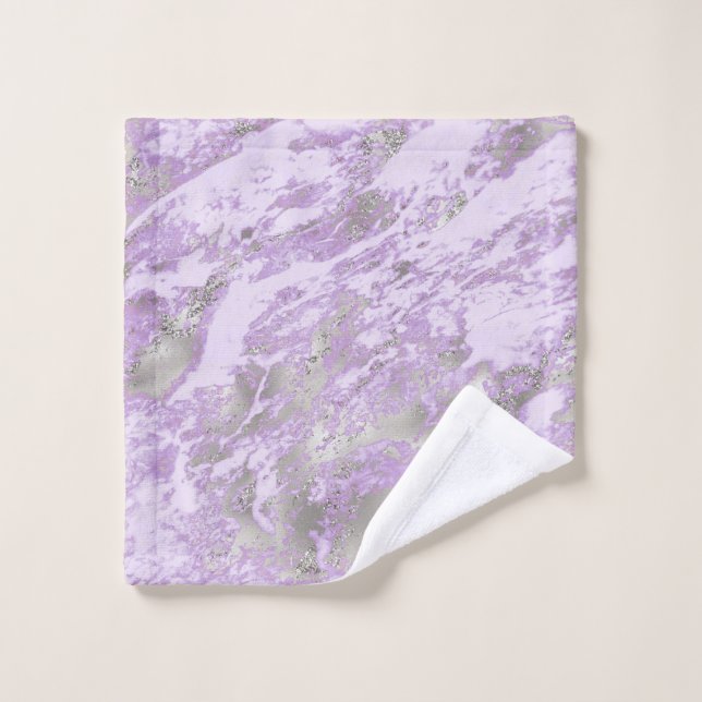 Elegant Purple Grey Abstract Chic Pattern Wash Cloth (Wash Cloth)
