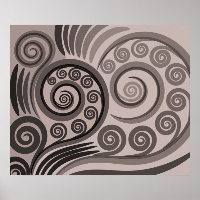 Elegant Purple-Grey Fern-Frond Curls  Poster (Front)