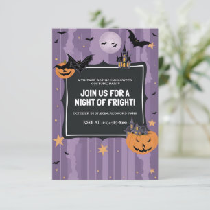 Elegant Purple Halloween costume party  Invitation