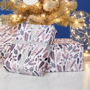 Elegant Purple Hues Botanicals Wrapping Paper