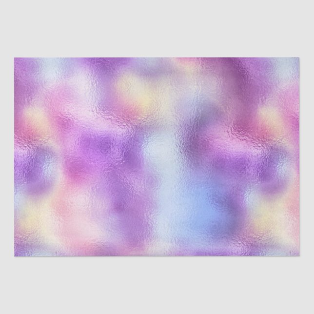 Elegant Purple Iridescent Gradient Foil Pattern Tissue Paper (Front)