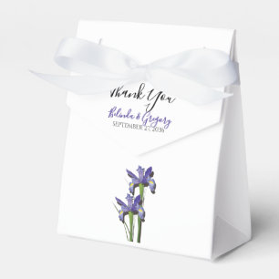 Elegant Purple Iris Wedding Favor Box
