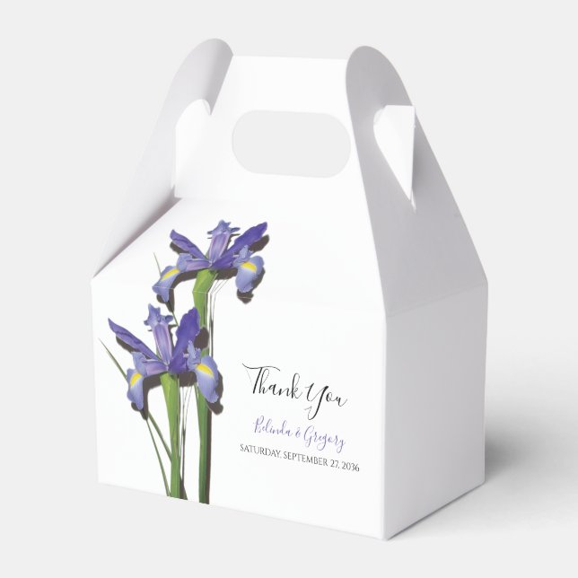 Elegant Purple Iris Wedding Favor Box (Front Side)