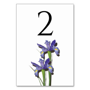 Elegant Purple Iris Wedding Table Number