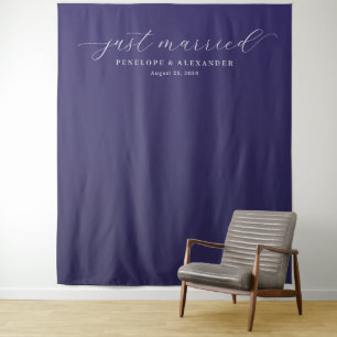 Elegant Purple Just Married Tapestry