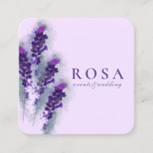 Elegant Purple Lavander Flowers Square Business Card