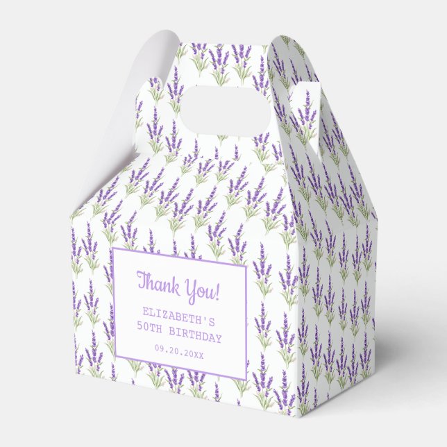 Elegant Purple Lavender Antique Frame Birthday Favor Box (Front Side)