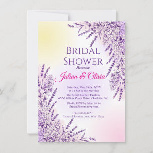 Elegant Purple Lavender Bridal Shower Invitation