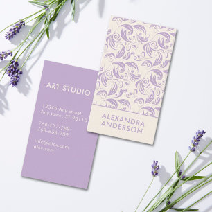 Elegant Purple Lavender Floral Pattern  Business Card