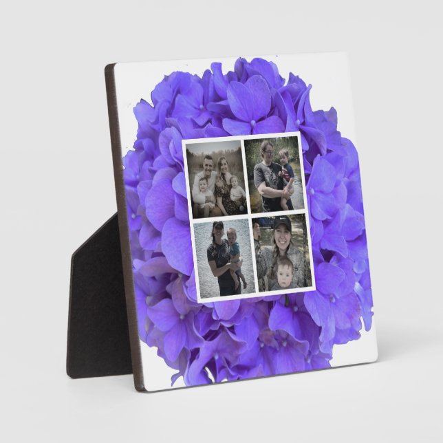 Elegant purple lavender lilac floral hydrangeas  plaque (Front)