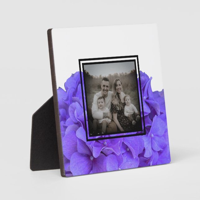 Elegant purple lavender lilac floral hydrangeas  plaque (Front)