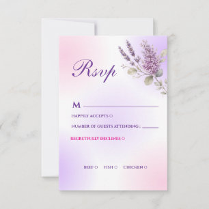 Elegant Purple Lavender RSVP Card