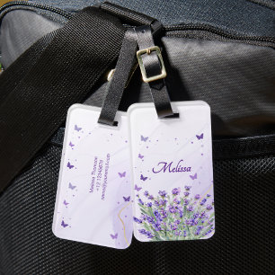 Elegant Purple Lavender Spring Flora Luggage Tag