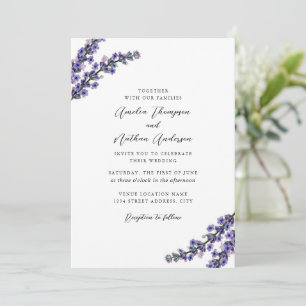 Elegant Purple Lavender Wedding Invitation