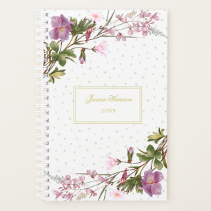 Elegant Purple Lilac Pink Bouquet Vintage Chic Planner