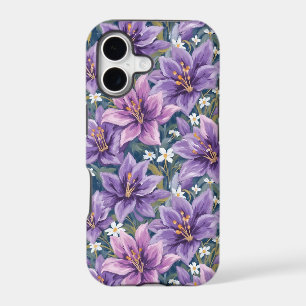 Elegant Purple Lily Floral Oil Painting
