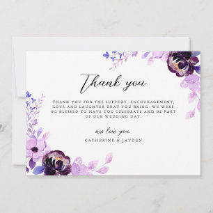 Elegant Purple Love Thank You Card