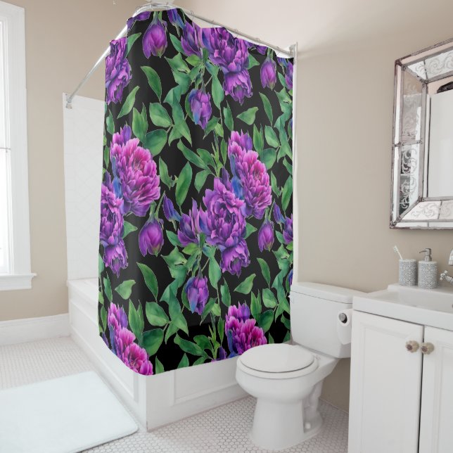 Elegant purple magenta watercolor florals flowers  (In Situ)