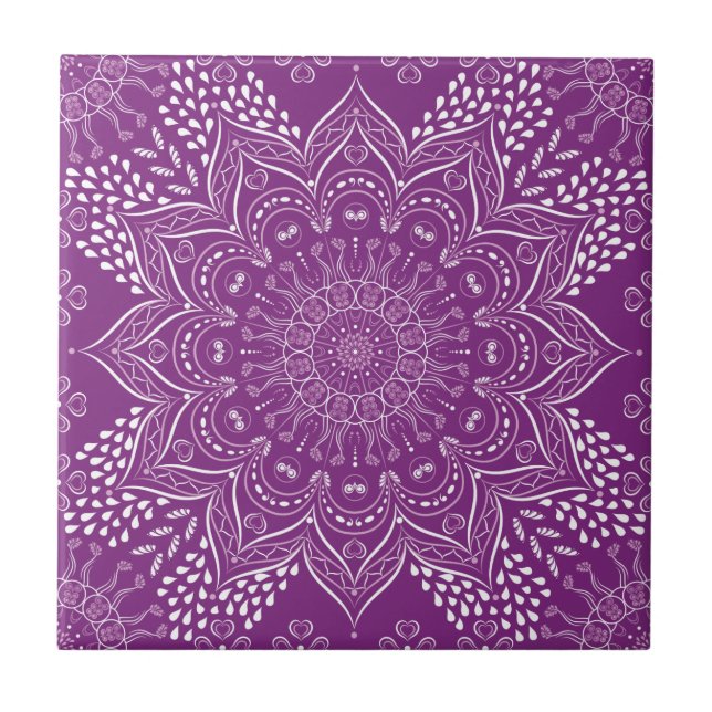 Elegant purple mandala tile (Front)