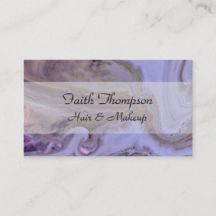 Elegant Purple Marble Hair Stylist Business Card