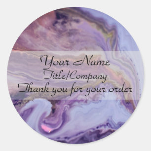 Elegant Purple Marble Hair Stylist Thank You Classic Round Sticker