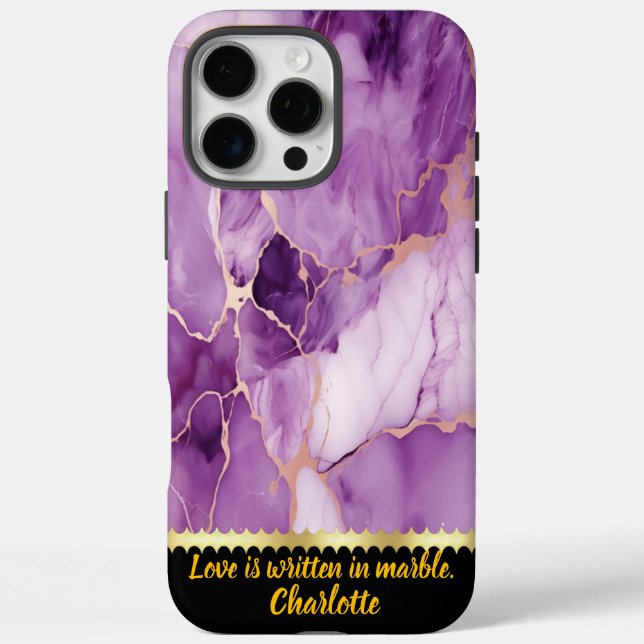 Elegant purple marble with gold veins Case-Mate iPhone case (Back)
