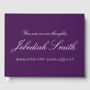 Elegant Purple Memorial Guest Book