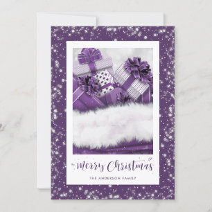 Elegant Purple Merry Christmas Card
