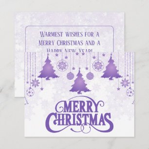 Elegant Purple Merry Christmas Wishing Holiday Card