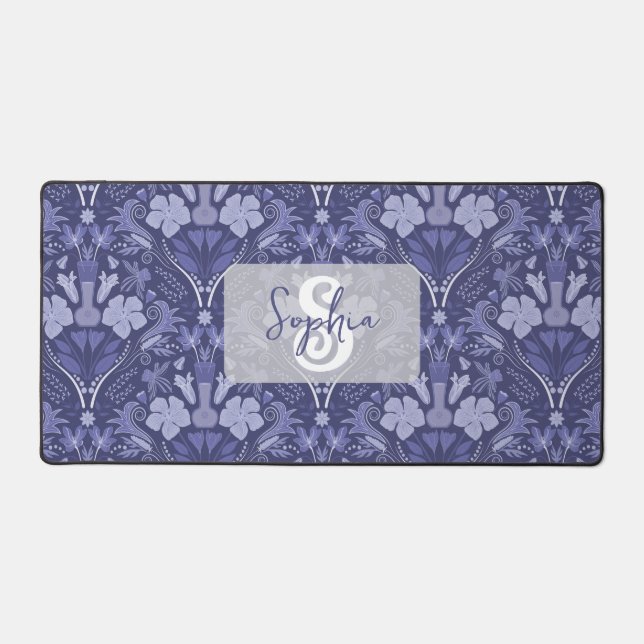 Elegant Purple Monochrome Damask Personalized (Recto)