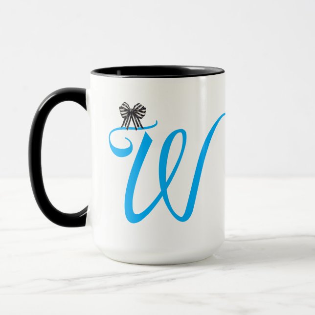  Elegant Purple Monogram Letter W Coffee Mug (Left)