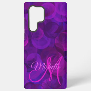 Elegant Purple Monogram Personalized Samsung Galaxy Case