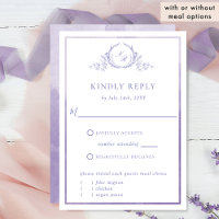Elegant Purple Monogram with Watercolor RSVP
