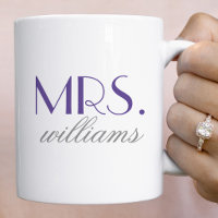 Elegant Purple Mrs Wedding Monogram